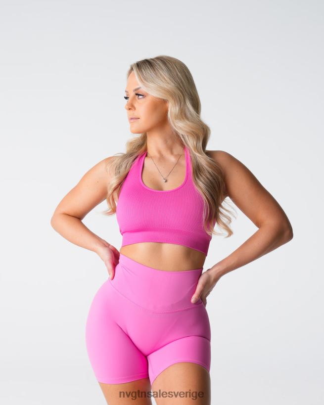 B886LB116 tuggummi rosa kondition NVGTN kvinnor gränslös ribbad sömlös grimma-bh