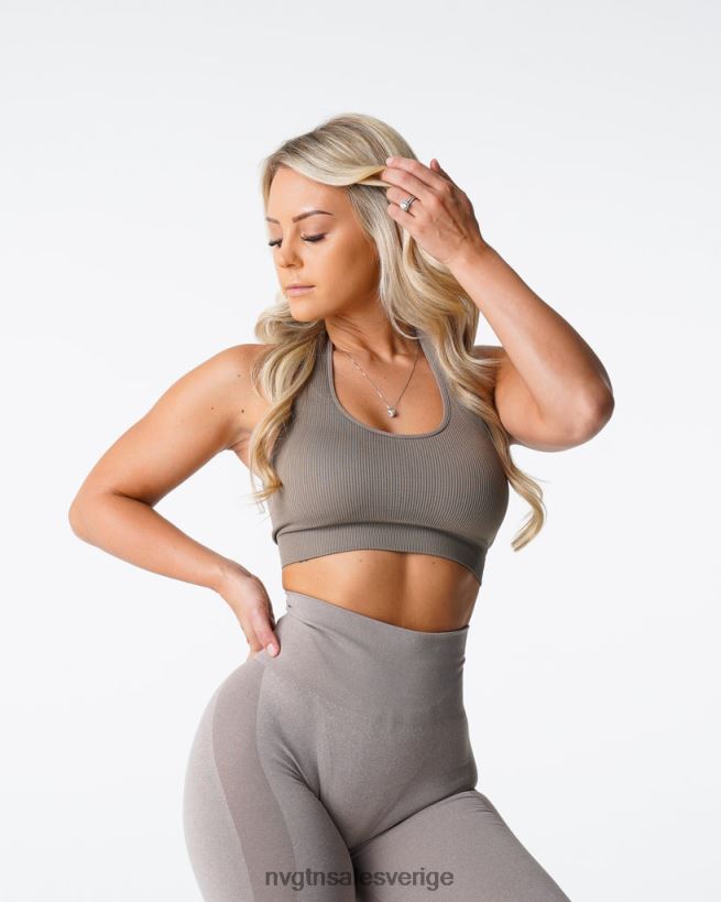 B886LB147 taupe kondition NVGTN kvinnor gränslös ribbad sömlös grimma-bh