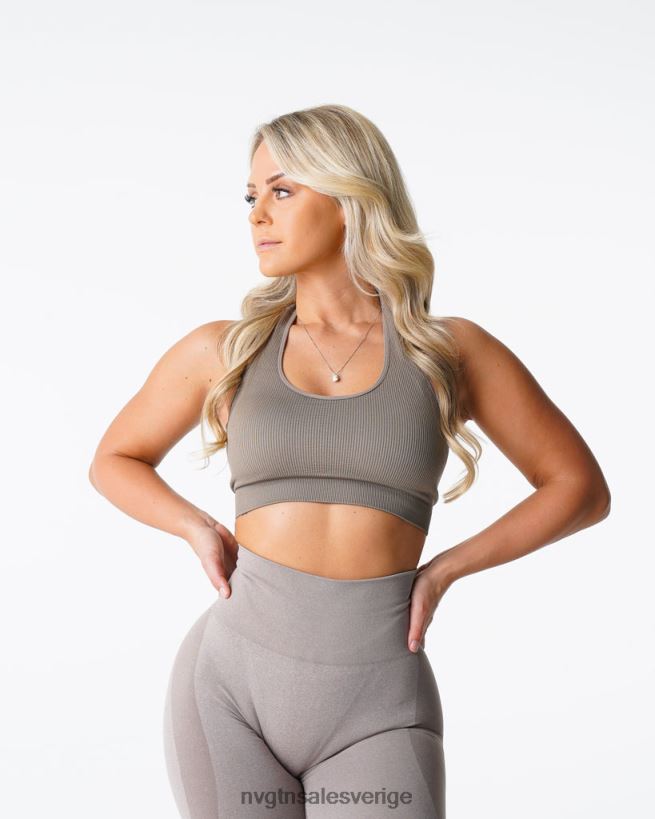 B886LB147 taupe kondition NVGTN kvinnor gränslös ribbad sömlös grimma-bh