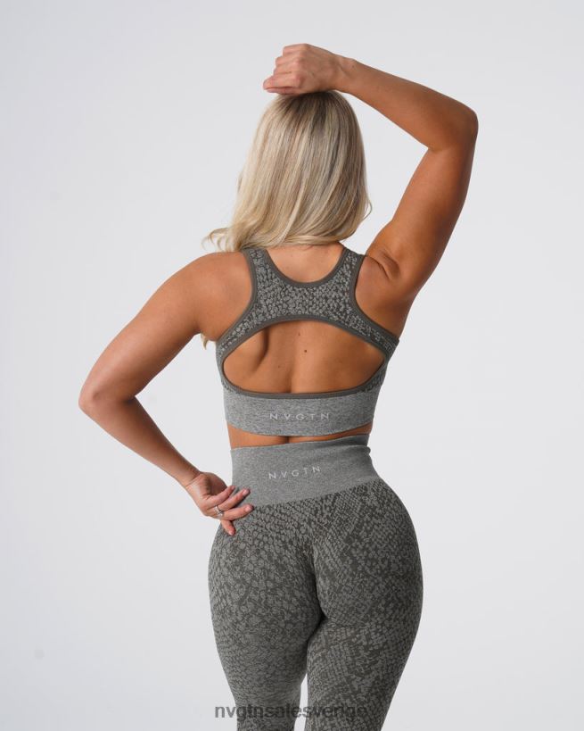 B886LB221 khaki grön kondition NVGTN kvinnor ormskinnsförmörkelse sömlös bh