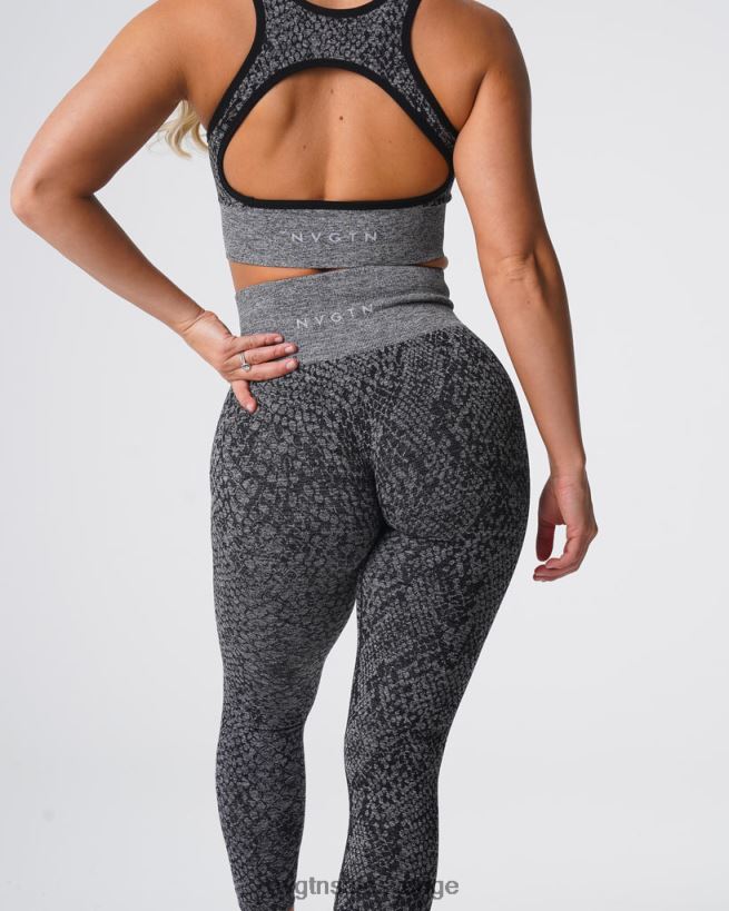 B886LB678 svart spräcklig kondition NVGTN kvinnor sömlösa leggings från ormskinn