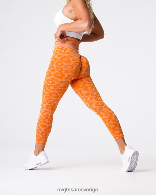 B886LB682 bränd apelsin kondition NVGTN kvinnor leopard sömlösa leggings