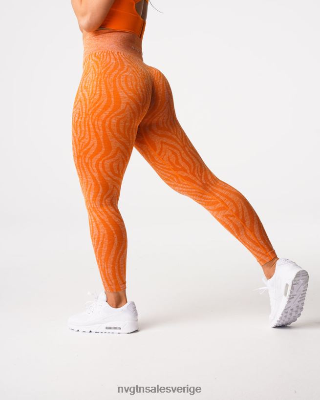 B886LB683 bränd apelsin kondition NVGTN kvinnor sebra sömlösa leggings