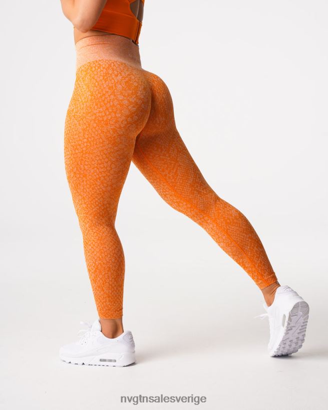 B886LB684 bränd apelsin kondition NVGTN kvinnor sömlösa leggings från ormskinn