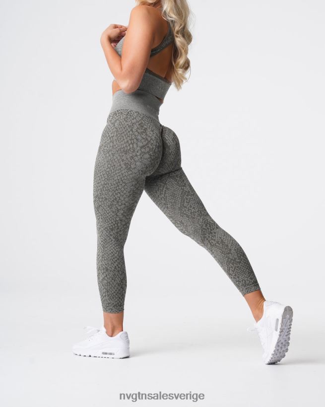 B886LB686 khaki grön kondition NVGTN kvinnor sömlösa leggings från ormskinn