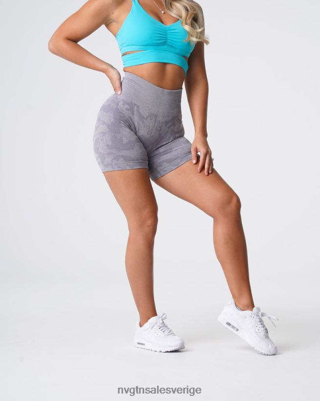 B886LB438 grå kondition NVGTN kvinnor camo sömlösa shorts