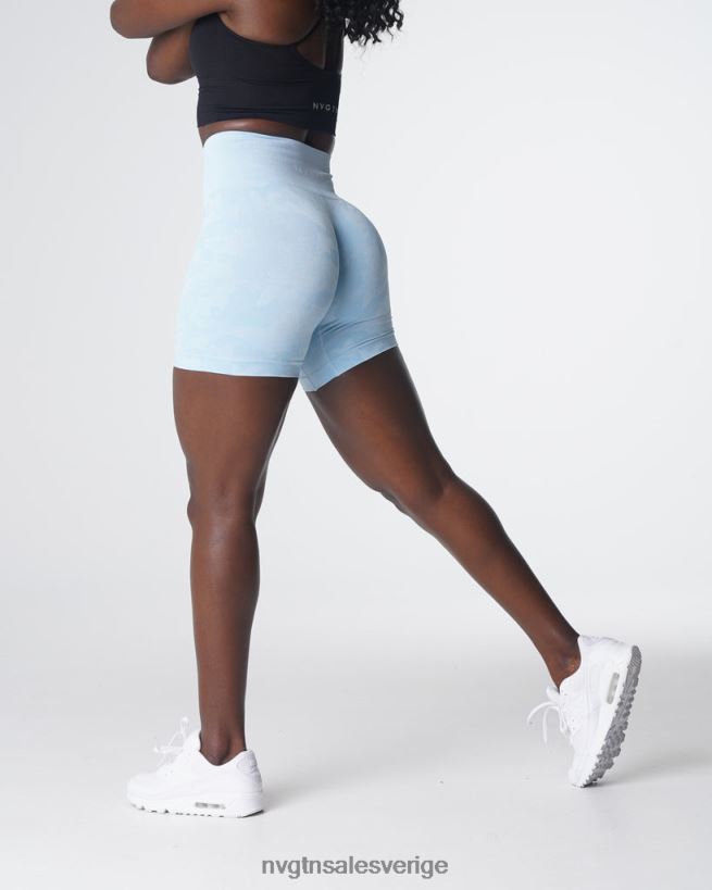 B886LB447 isblått kondition NVGTN kvinnor camo sömlösa shorts