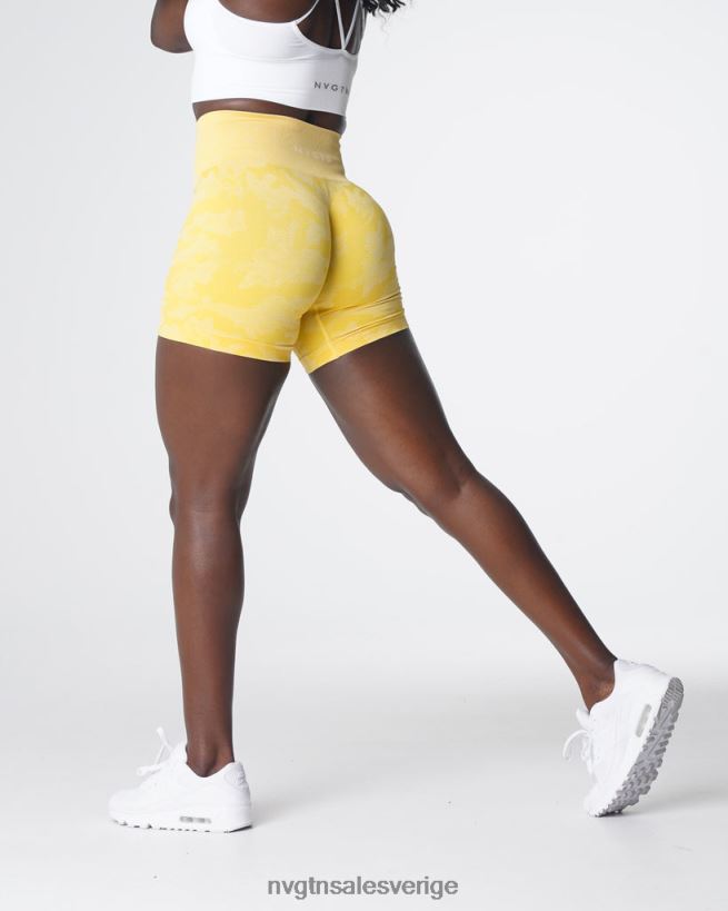 B886LB449 solskensgul kondition NVGTN kvinnor camo sömlösa shorts