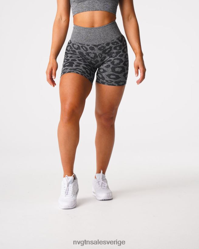 B886LB467 svart spräcklig kondition NVGTN kvinnor leopard sömlösa shorts