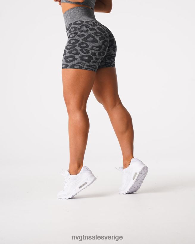 B886LB467 svart spräcklig kondition NVGTN kvinnor leopard sömlösa shorts