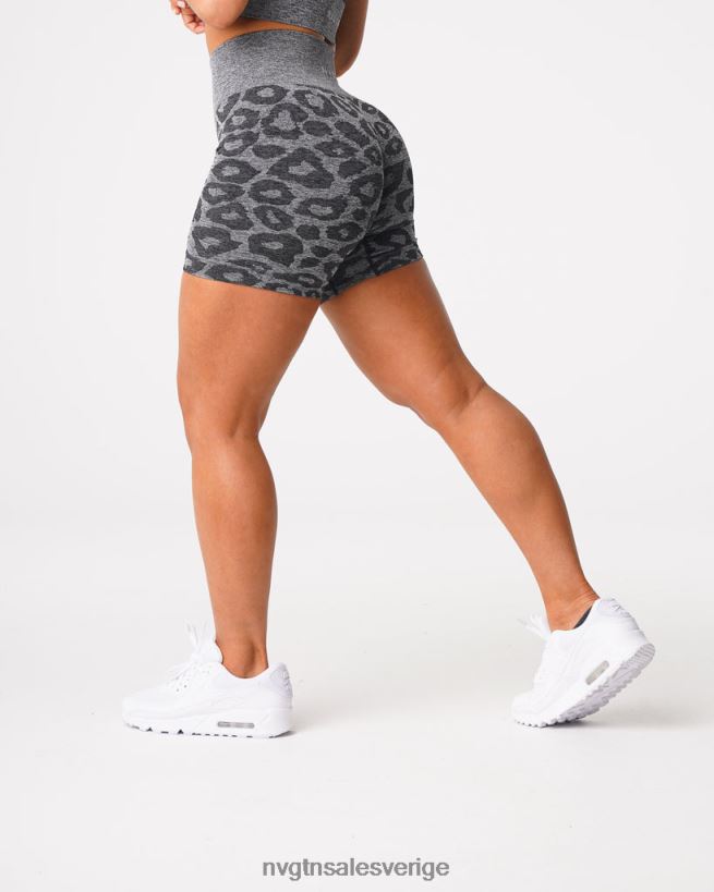 B886LB467 svart spräcklig kondition NVGTN kvinnor leopard sömlösa shorts