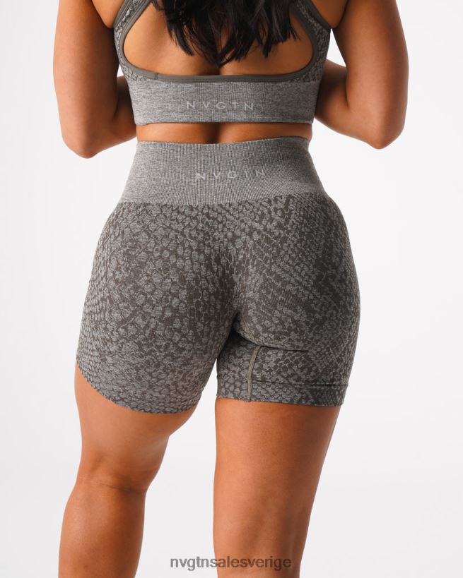 B886LB474 khaki grön kondition NVGTN kvinnor sömlösa shorts av ormskinn