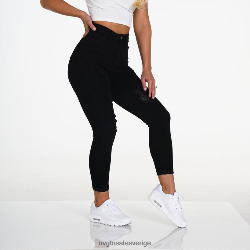 B886LB745 svart livsstil NVGTN kvinnor navishape slitna jeans