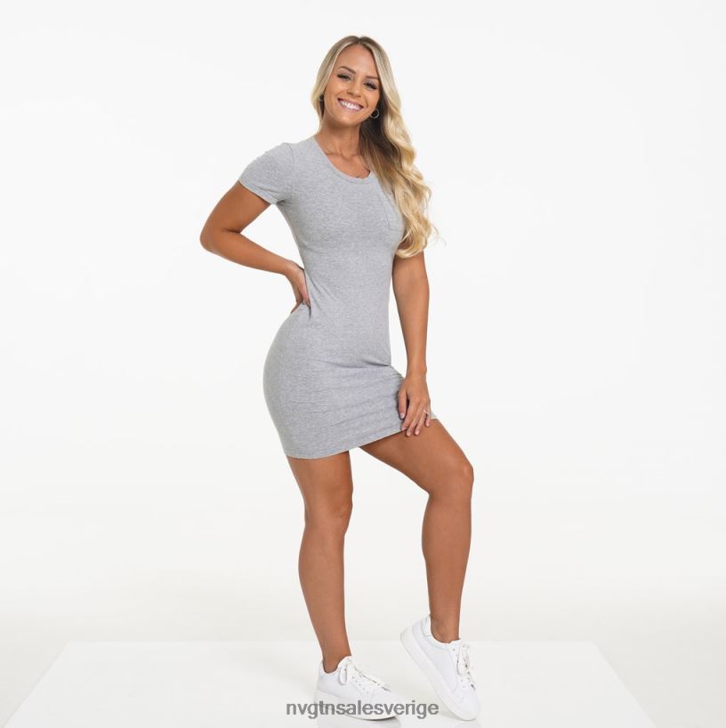 B886LB734 grå livsstil NVGTN kvinnor pocket tee klänning